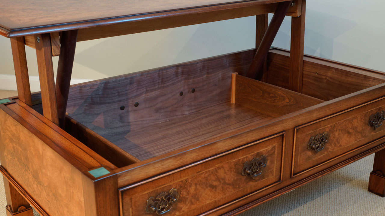 Walnut Coffee Table (Lift Up Storage) GHShaw Ltd